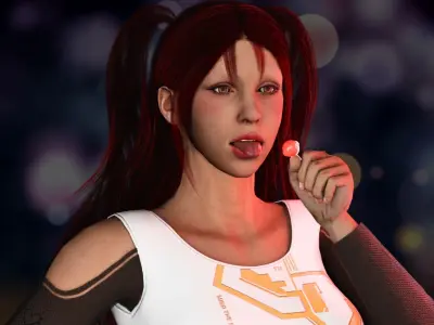 CyberPunk Woman - Game Ready Low-poly 3D model