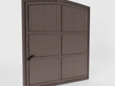 Vintage Arched Industrial Window Low-poly 3D model