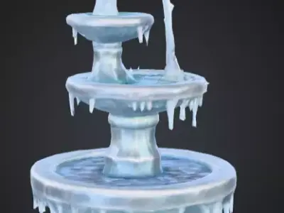 Frozen City Fountain Low-poly 3D model