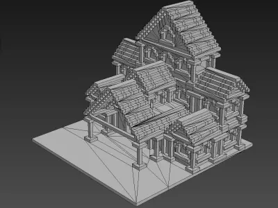 House Voxel - 33 Low-poly 3D model