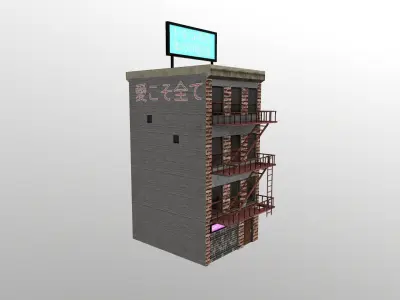 Cyberpunk City - Building 28 Low-poly 3D model