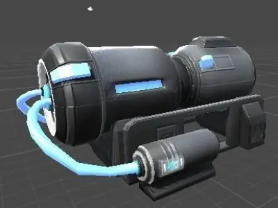 Low-poly PBR Sci-fi Generator Low-poly 3D model