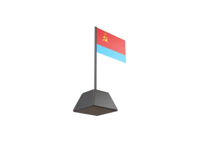 Ukrainian Soviet Socialist Republic Flag 1949 v1 001 Low-poly 3D model