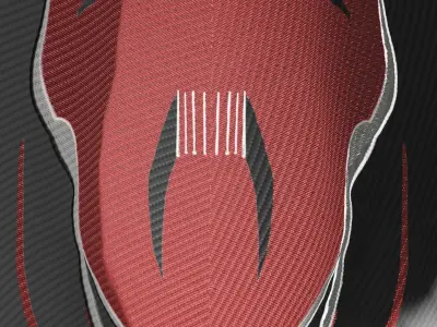 red modern sci-fi helmet SciMet  Low-poly 3D model