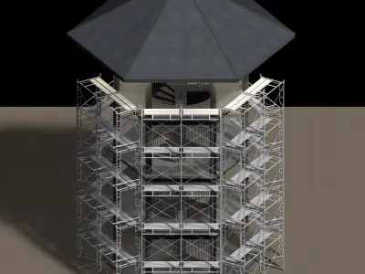 Pavilion in construction scene 26i05 3D model