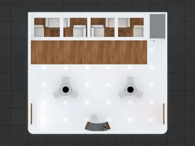 Exhibition Stand Stall Three Side Open 8X7 3D model