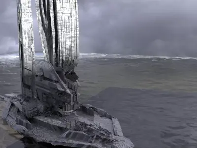 Halo Forerunner Inspired Alien Tower 3 3D model purchase