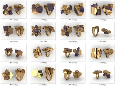 ring 109 pieces drawing 3d rihone drawing ring rings ring gold 3D print model