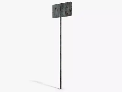 Damaged Go Right Sign Low-poly 3D model
