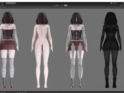 Emo Clothing 0001 - UE5 - Unity - Blender - Animated Low-poly 3D model