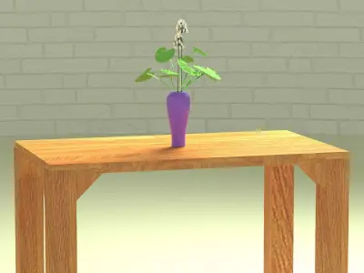 Wood Table 4K 3D model