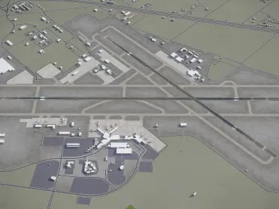 Spokane Airport Low-poly 3D model