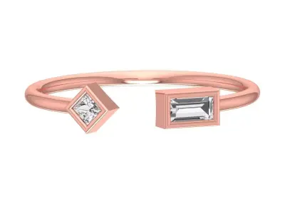 Women Open End Light Weight Band Ring 3D print model