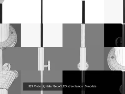 379 Piatto Lightstar Collection of LED street lamps 3D Model Pack