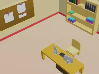 Low Poly Restaurant Low-poly 3D model