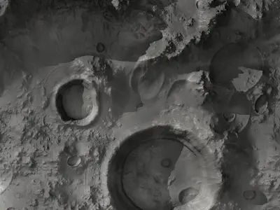 Large-Scale Moon Environment - Craters Low-poly 3D model