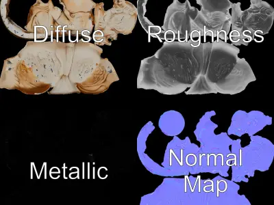 Angel Sculpture Bust Model Pack for Artistic Renderings Low-poly 3D model