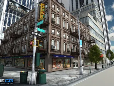 NYC Block 3 Unity Low-poly 3D model