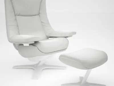 Lowpoly Natuzzi Revive Chair and Ottoman Low-poly 3D model