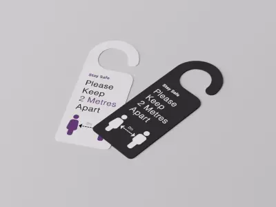 Covid Awareness Door Hangers 3D model
