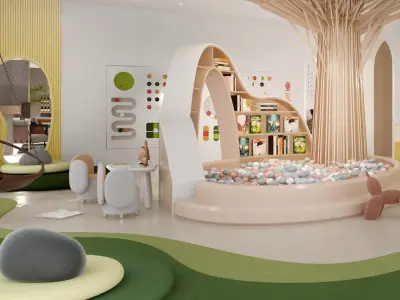 kindergarten Low-poly 3D model