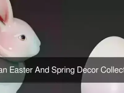 Realistic Artisan Easter And Spring Decor Collection 3D Model Pack