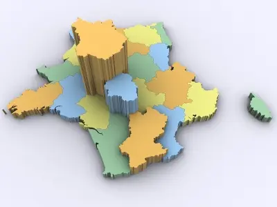 Map of France 3D model