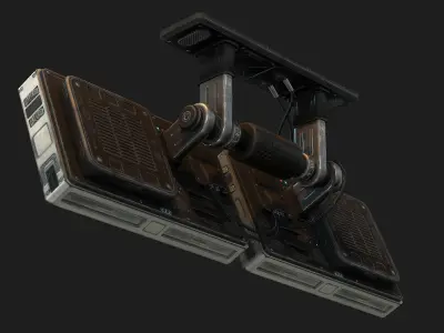 Sci Fi Monitors low poly  Low-poly 3D model