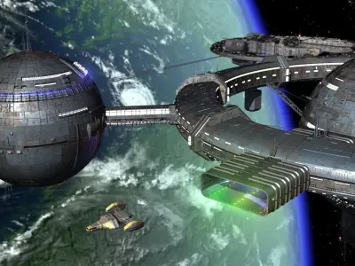 Orbital space station 3D model