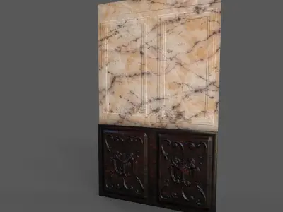 Old Marble Wall Low-poly 3D model