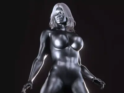 Female Silver Surfer Juno Low-poly 3D model