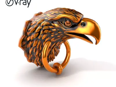 Majestic Eagle Head Knocker model pack Low-poly 3D model