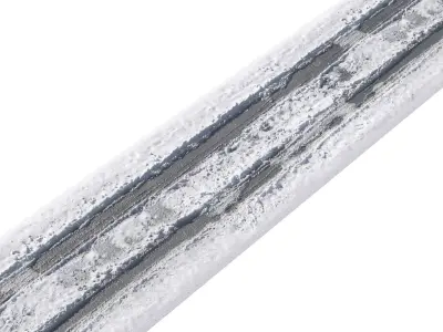 Snowy asphalt road 2 3D model