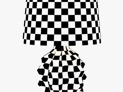 SCALLOPED CERAMIC TABLE LAMP  WHITE 3D model