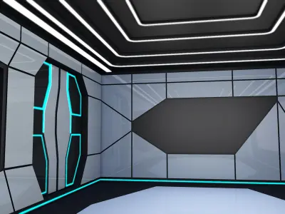 Sci Fi Room 3D model 6