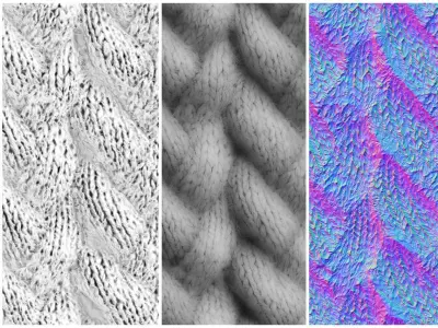 Knitted Fabric VOL02 4K Seamless PNG PBR Textures Texture