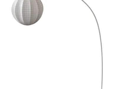 REGNSKUR  SKAFTET Arched floor lamp white  black 3D model