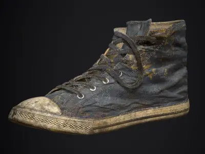 Converse Shoe grudge texture  Low-poly 3D model
