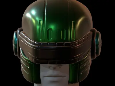 Gas mask helmet 3d model scifi Low-poly  3D model 7