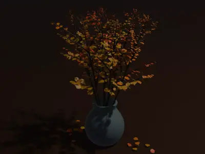 Autumn vase 3D model of branches in a vase   3D model