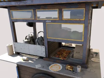 Street Food Cart 3D model