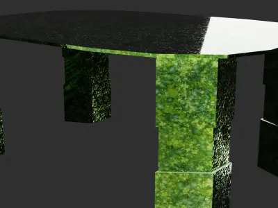 Metal living room table with noodles animation Low-poly 3D model