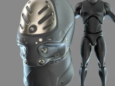 IMM 20 Scifi Helmets KitBash with Uvs - Plus LP HP 3D model