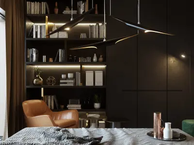 Bedroom Interior Scene for Cinema 4D and Octane Render 3D model