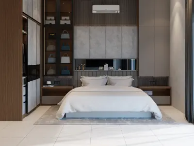 Bedroom - Contemporary Style Blender - Fbx - Obj 3D model