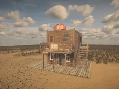 Western Buildings Pack Low-poly 3D model