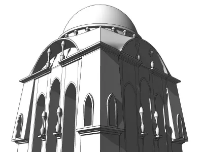Fantasy Neoclassical tower Low-poly 3D model