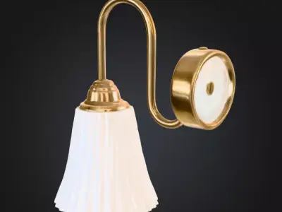 Golden Elegance Sconce Low-poly 3D model
