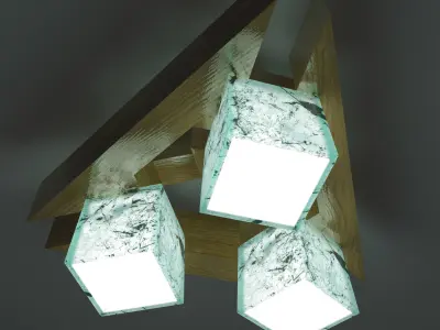 Wooden chandelier Triangula 3D model