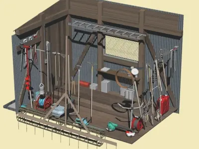 Agriculture Barn Storage Room early model 3D model